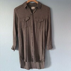 Wilfred Shirt Dress Aritzia check Button Down Long Sleeve Wool Viscose